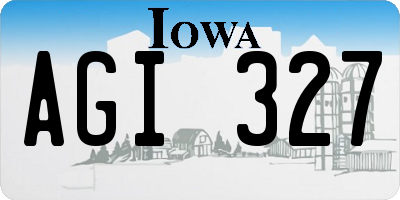 IA license plate AGI327