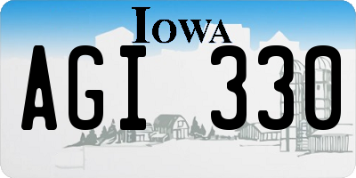 IA license plate AGI330