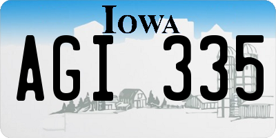 IA license plate AGI335