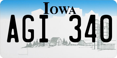 IA license plate AGI340