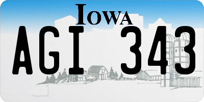 IA license plate AGI343