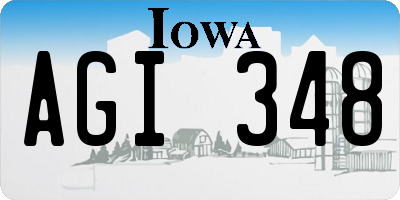 IA license plate AGI348