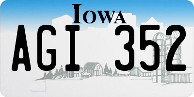 IA license plate AGI352