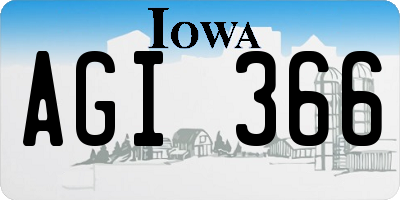 IA license plate AGI366