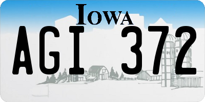 IA license plate AGI372