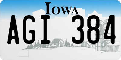 IA license plate AGI384