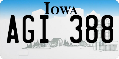 IA license plate AGI388