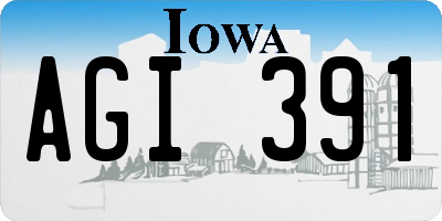 IA license plate AGI391