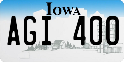 IA license plate AGI400