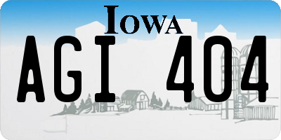 IA license plate AGI404