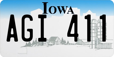 IA license plate AGI411