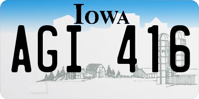 IA license plate AGI416