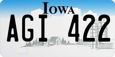 IA license plate AGI422