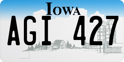 IA license plate AGI427