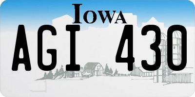 IA license plate AGI430