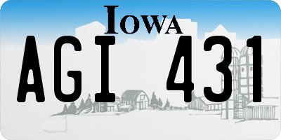 IA license plate AGI431