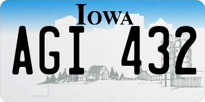 IA license plate AGI432