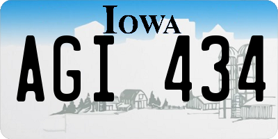 IA license plate AGI434