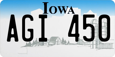 IA license plate AGI450