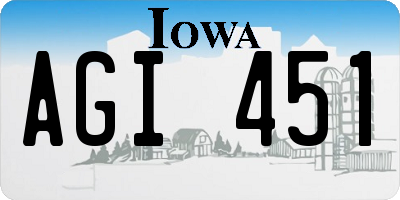 IA license plate AGI451