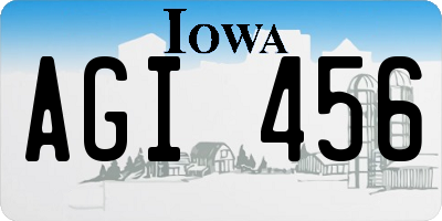 IA license plate AGI456