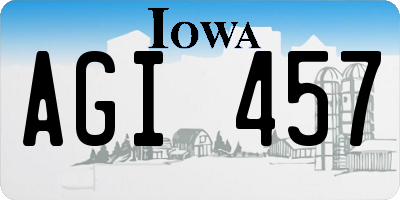 IA license plate AGI457