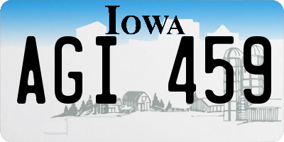 IA license plate AGI459