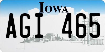 IA license plate AGI465