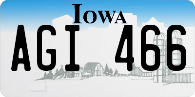 IA license plate AGI466