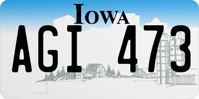 IA license plate AGI473