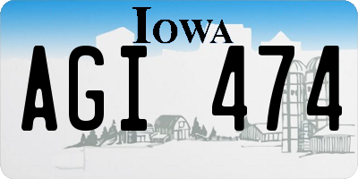 IA license plate AGI474