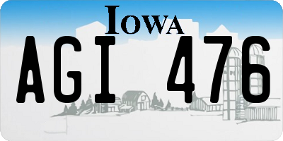 IA license plate AGI476