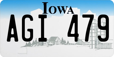 IA license plate AGI479