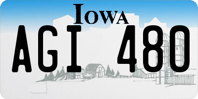 IA license plate AGI480