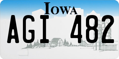 IA license plate AGI482