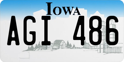 IA license plate AGI486