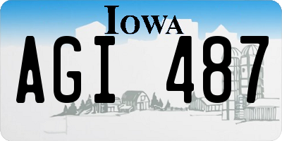 IA license plate AGI487