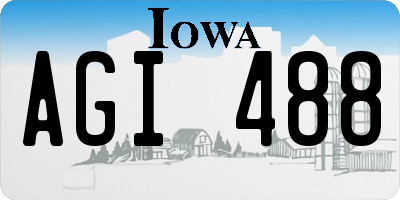 IA license plate AGI488