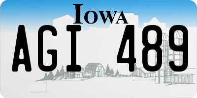 IA license plate AGI489