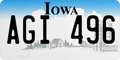 IA license plate AGI496