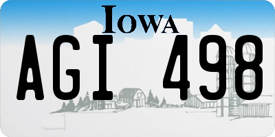 IA license plate AGI498