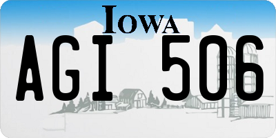 IA license plate AGI506