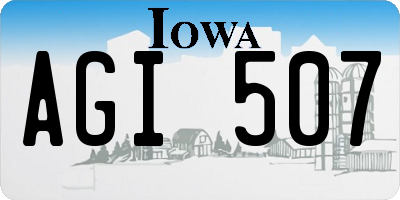 IA license plate AGI507