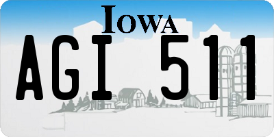 IA license plate AGI511