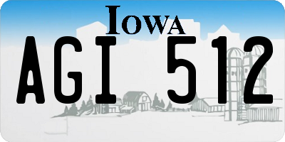 IA license plate AGI512