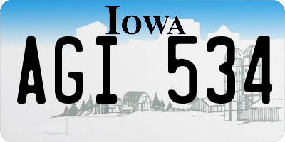 IA license plate AGI534