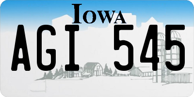 IA license plate AGI545
