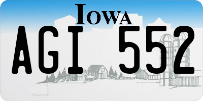 IA license plate AGI552