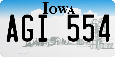 IA license plate AGI554