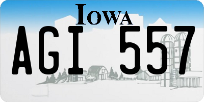 IA license plate AGI557